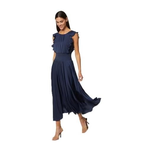 Morgan abito svasato lungo con vita smocked