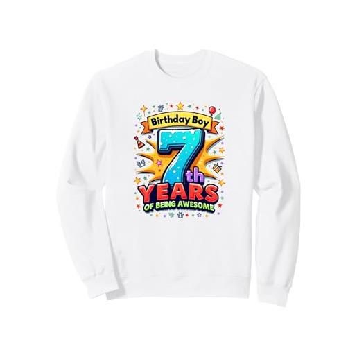 Mademark 7 anni di festa per il compleanno di being being felpa, unisex per adulti, bianco, xl