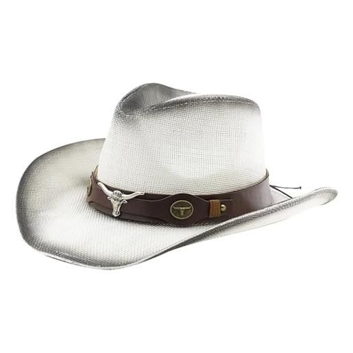 Cappello Da Cowboy In Paglia Geardeangloow – Tesa Larga 8,5 Cm – Unisex, Leggero E Traspirante – Ideale Per Spiaggia, Trekking E Outdoor – Taglia Regolabile 56-60 Cm – Colore Cachi - 5