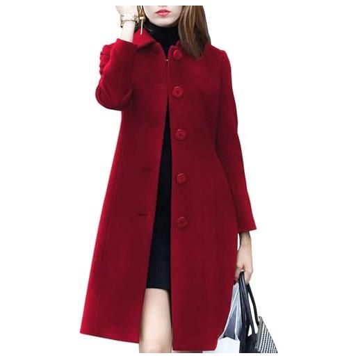 Goolecrimp cappotto tweed donna autunno e inverno elegante cappotto donna monopetto media lunghezza cappotto slim tendenza moda business casual cappotto tweed (blu, m)