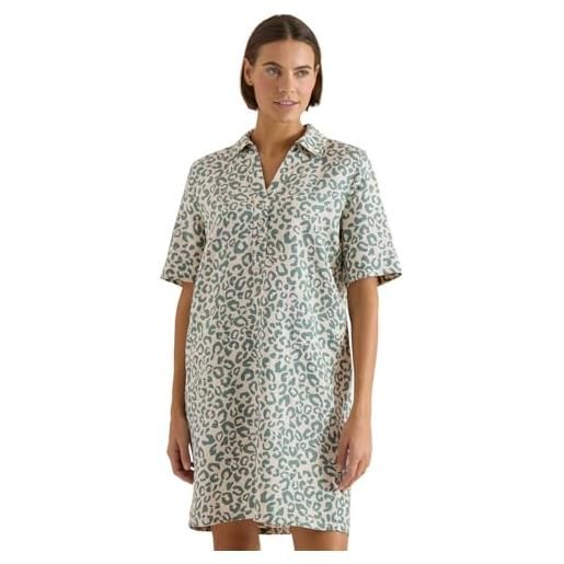 Cecil abito in misto lino, motivo: macadamia, beige, xl