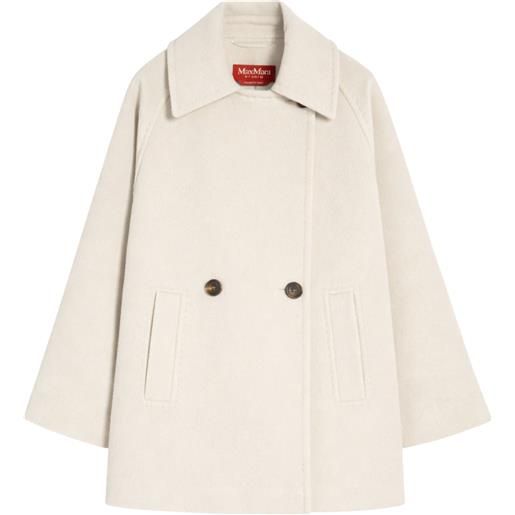 Max Mara Studio cappotto corto doppiopetto in beaver di pura lana  linea oversize