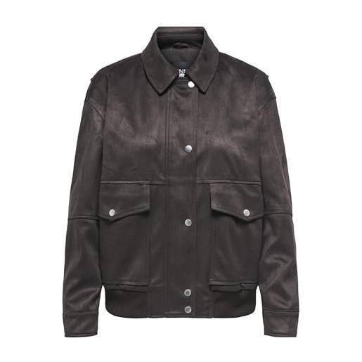ONLY faux suede onlnala life-bomber in finta pelle scamosciata, colore: otw, mole, l donna