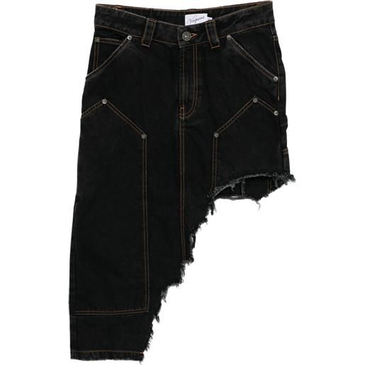 Vaquera gonna denim asimmetrica - nero
