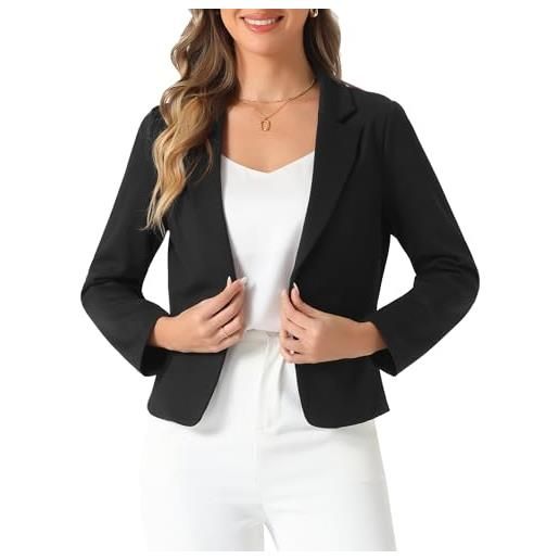 Allegra K giacca da donna elegante dressy blazer con apertura anteriore giacche corta da ufficio per il lavoro nero s