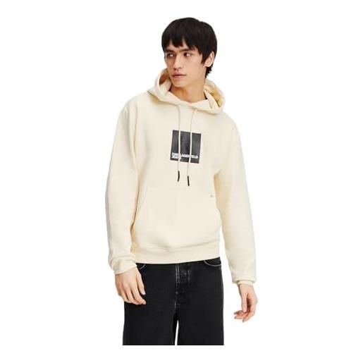 KARL LAGERFELD JEANS, uomo, felpa con cappuccio box logo, vestibilità regolare, grigio, m