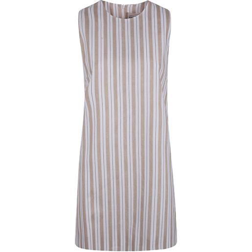 Semicouture striped linen dress - toni neutri