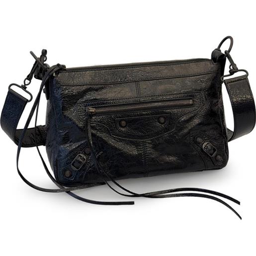 Balenciaga small le city moto shoulder bag - nero