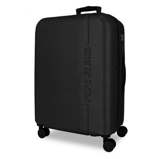 Pepe Jeans montana valigia media nera 48 x 68 x 27 cm rigido abs chiusura tsa integrata 72 l 4,14 kg