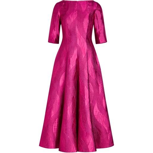 Talbot Runhof abito midi con scollo a barca - rosa