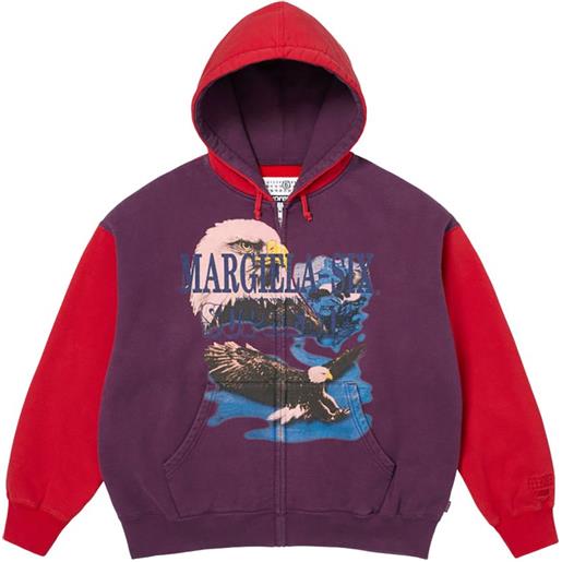 Supreme felpa con cappuccio x mm6 maison margiela - viola
