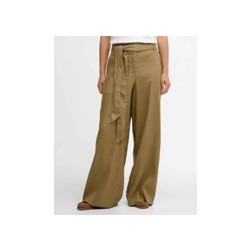 Barbour per donna. Ltr0415 pantaloni di lino verdi rowane [3311221], casual, verde