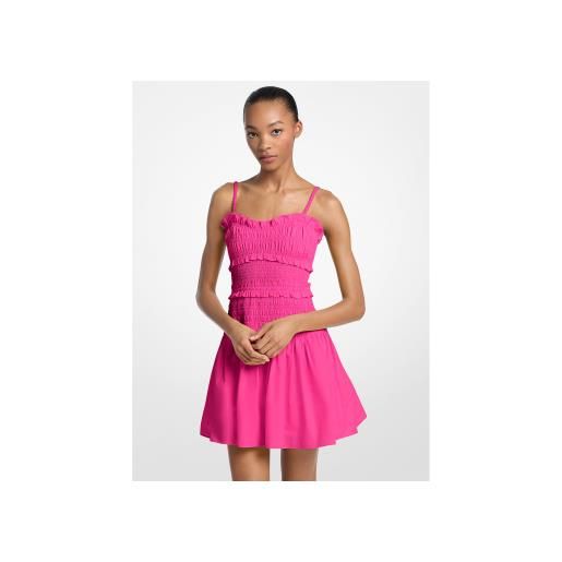 Michael Kors per donna. Ms6839hklz abito rosa in popeline di cotone con arricciature [3310898], casual, senza maniche / cinghie, cotone biol