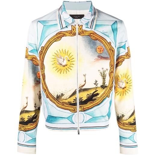 AMIRI giacca varsity landscape frame - blu