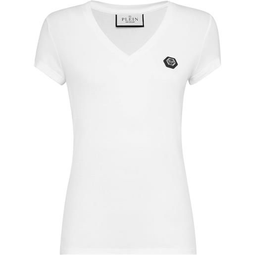 Philipp Plein t-shirt con applicazione logo - bianco