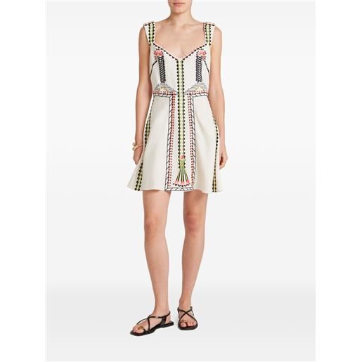 Temperley London avalon embroidered linen dress - toni neutri