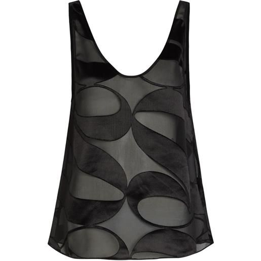DELOS top mira semi trasparente - nero