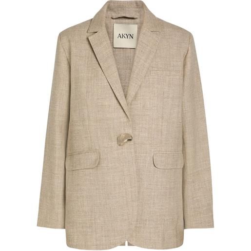 AKYN noor single-breasted marl jacket - toni neutri