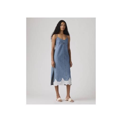Levi's per donna. 005j1-0000 abito sottoveste blu anni '90 [3332744], casual, cotone, denim, senza maniche / cinghie