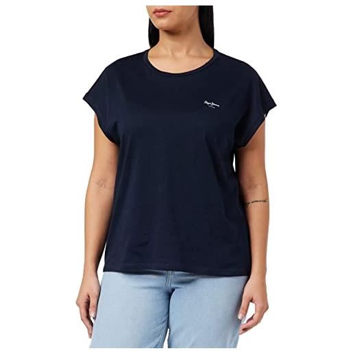 Pepe Jeans bloom t-shirt, blu (dulwich), s donna