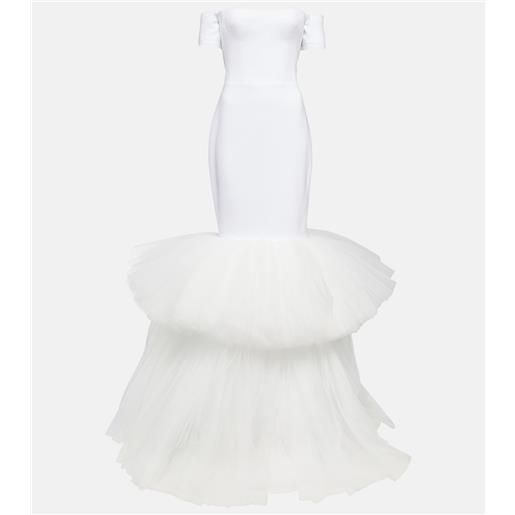 Rasario bridal - abito lungo olivia con scollo bardot