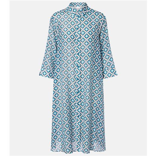 Max Mara abito midi steppa in cotone e seta con stampa