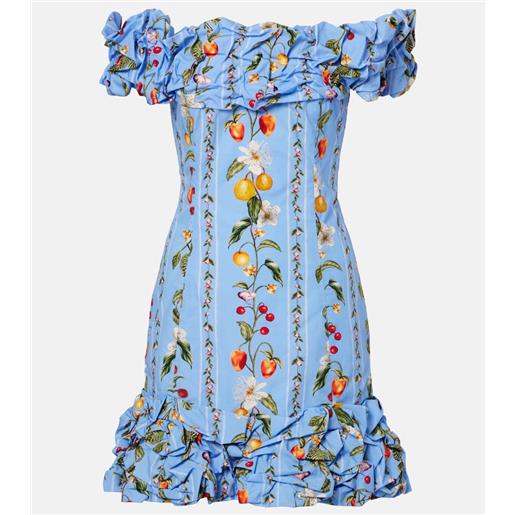 Agua by Agua Bendita abito corto jardin in cotone con stampa