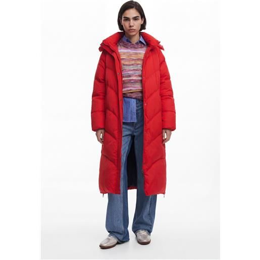 Desigual, cappotto lungo imbottito, outlet, poliammide, rosso, l