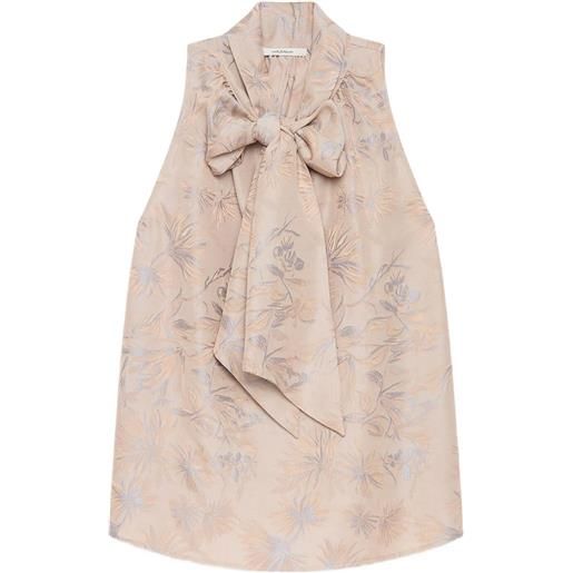 MALIPARMI blusa con nodo - toni neutri