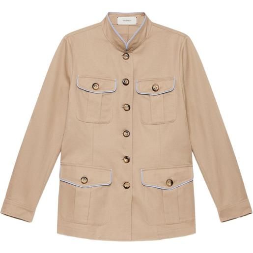 MALIPARMI giacca con profili a contrasto - toni neutri