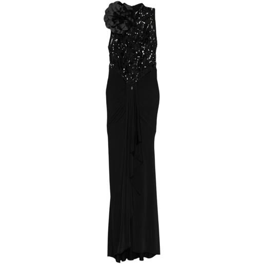Babylone Paris babylon flower-detail asymmetric dress - nero