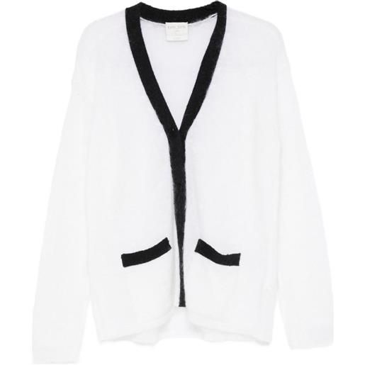 Forte Forte cardigan con bordi a contrasto - bianco