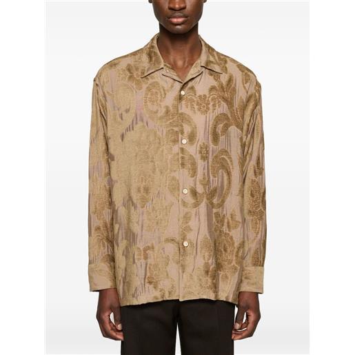 Cmmn Swdn camicia ario a fiori jacquard - toni neutri