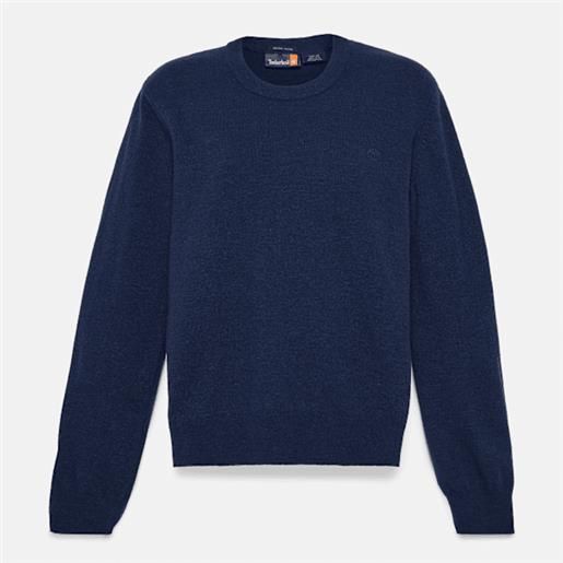 Timberland - maglione girocollo in lana merino da donna in blu scuro, donna, blu, taglia: l