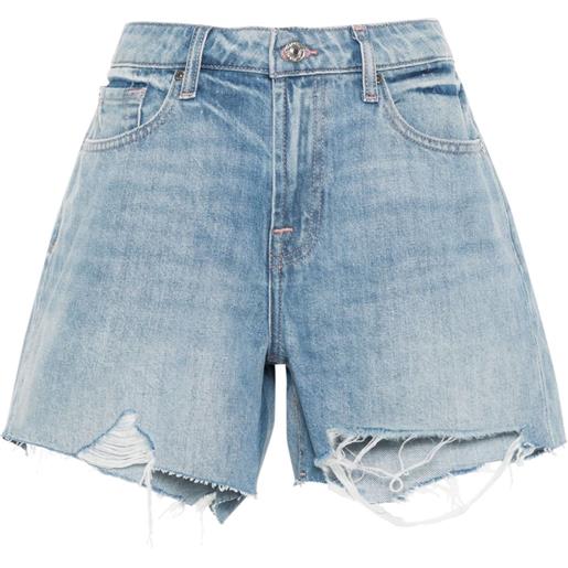 7 For All Mankind shorts denim con effetto vissuto - blu