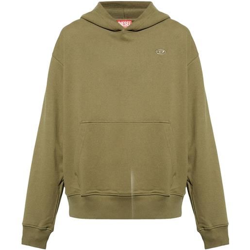 Diesel felpa con cappuccio s-macs-hood-megoval-d - verde