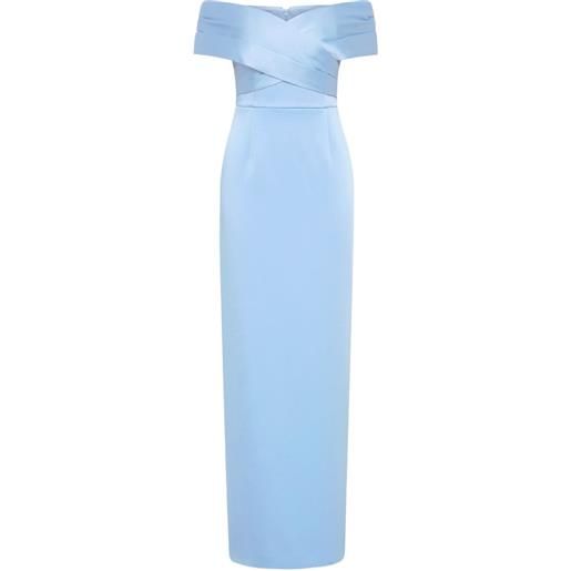 Rebecca Vallance abito lungo kai con spalle scoperte - blu