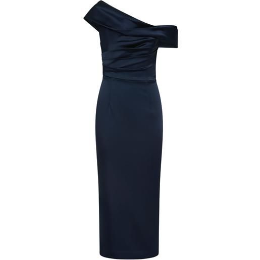 Rebecca Vallance abito midi lessa asimmetrico - blu
