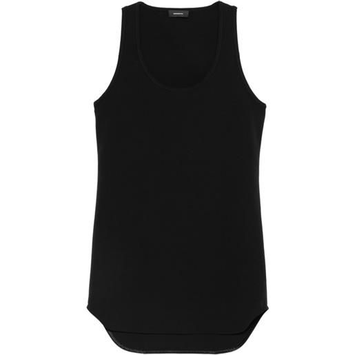 WARDROBE.NYC matte mini ribbed curved-hem tank top - nero
