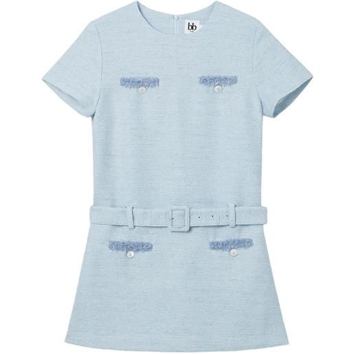 b+ab distressed-detail mini dress - blu