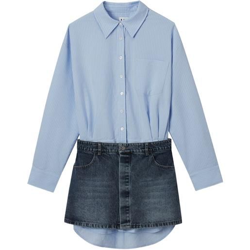 b+ab denim-panel mini dress - blu