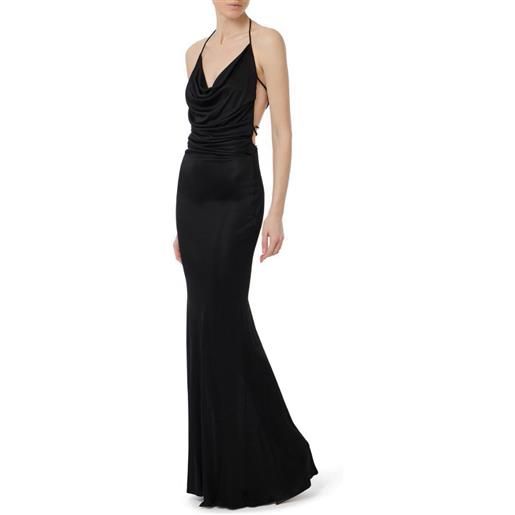 ELISABETTA FRANCHI abito red carpet in jersey con schiena nuda - abr0652e2 - nero