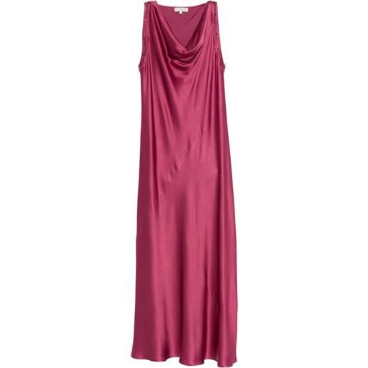 Antonelli abito con scollo drappeggiato e perline - rosa