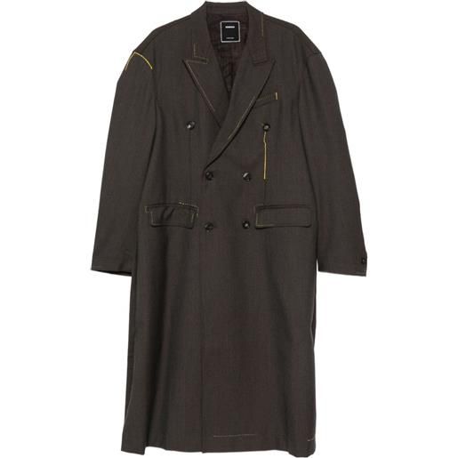 SEWMOD cappotto doppiopetto con cuciture a contrasto - marrone