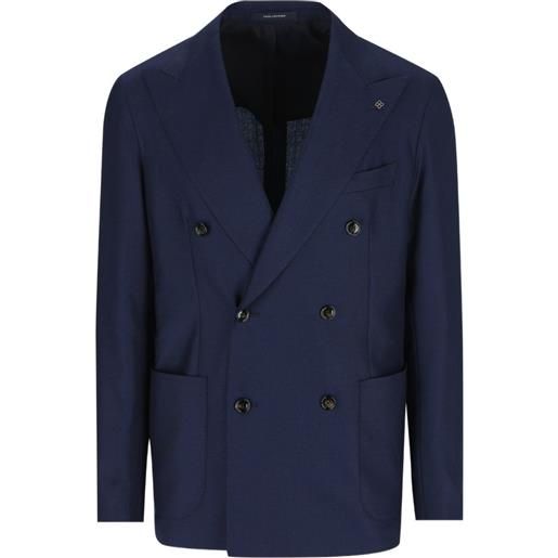 Tagliatore giacca doppiopetto con revers a lancia - blu