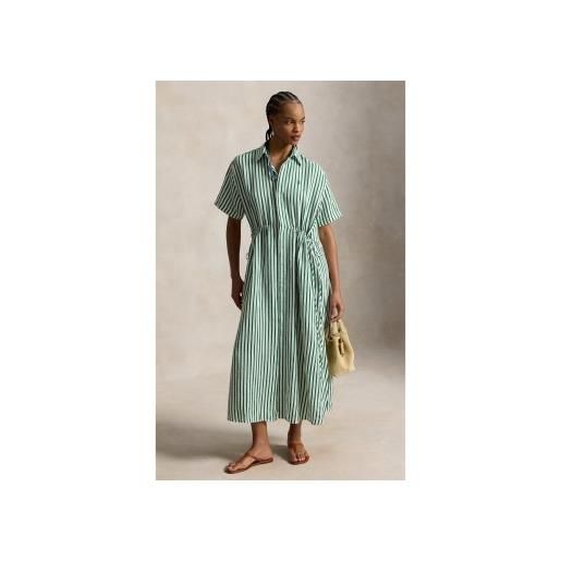 Polo Ralph Lauren per donna. 211a12895002 abito verde intrecciato [3334175], casual, lino, manica corta
