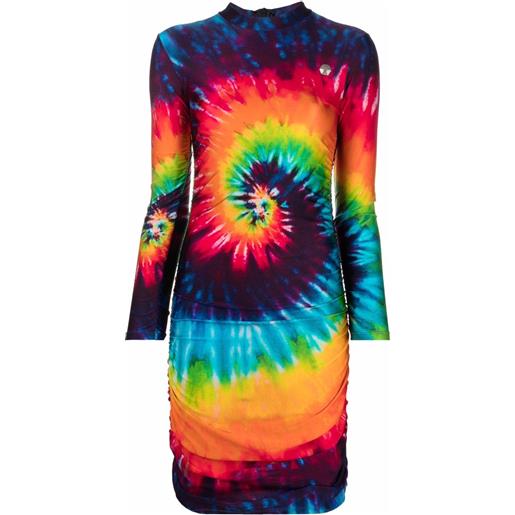Philipp Plein abito corto con fantasia tie-dye - viola