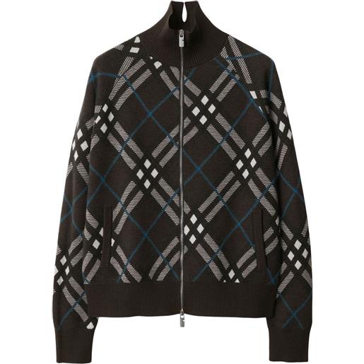 Burberry cardigan con zip - marrone