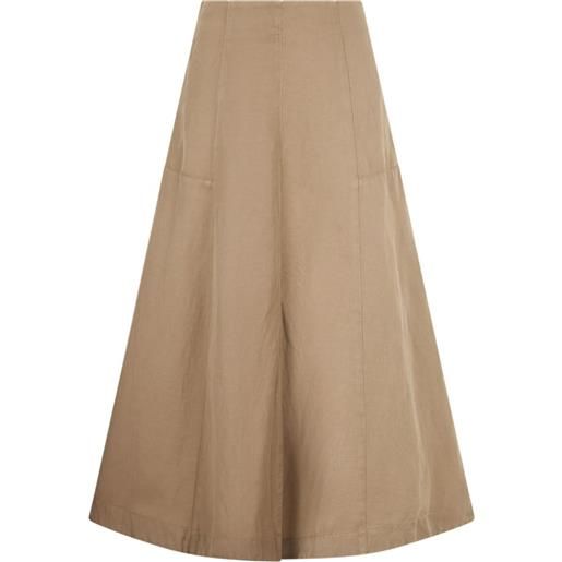 120% Lino panelled midi skirt - toni neutri