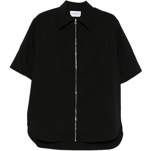 Givenchy camicia a maniche corte con zip - nero